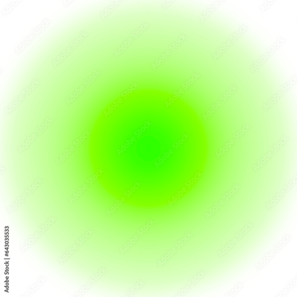 Blurred green gradient transparent circle background. 