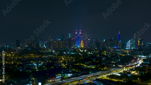 Wallpaper Mural Malaysia celebrating independance day with all the sky scrapper lights up Malaysian Flag Torontodigital.ca