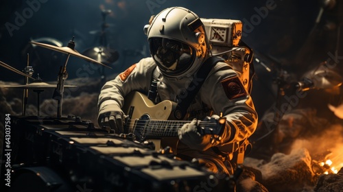  2 Astronauts Playing Piano and Drums on the Moon cinematic