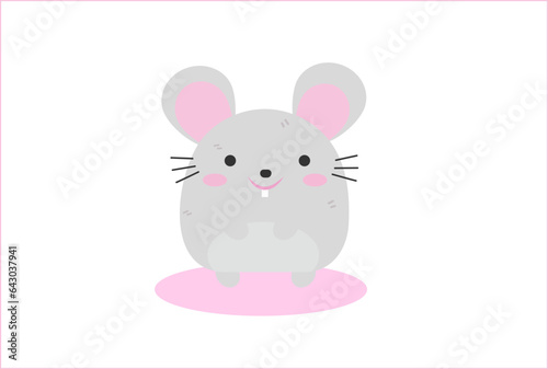 Small mouse in flat style