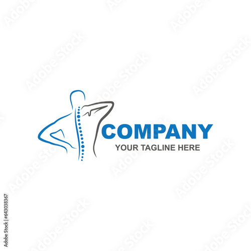 Spine logo design, medical chiropractic logo in white isolated background, chiropractic logo design vector. Suitable for your design need, logo, illustration, animation, etc.