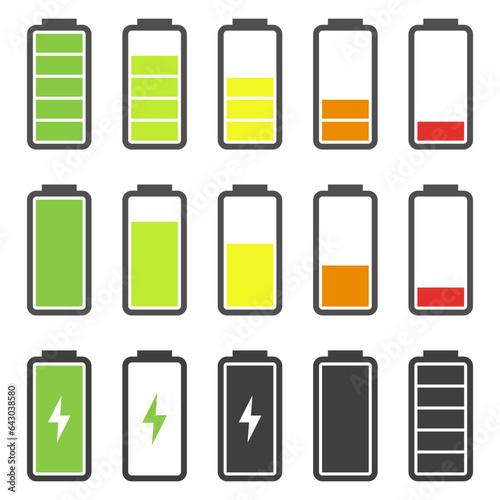 set of battery icons