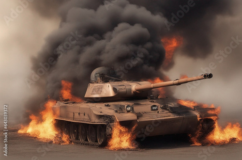 Tank with lot of fire