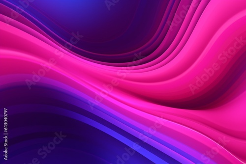 Abstract neon pink and blue waves wallpaper. AI generated