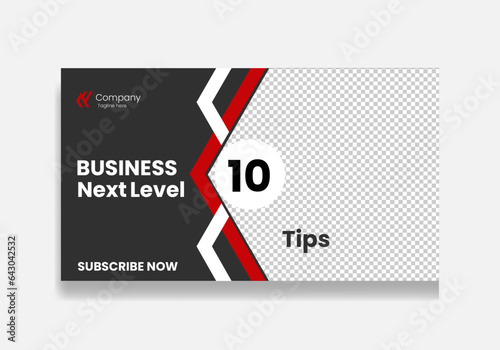 YouTube video thumbnail or PSD web template for 10 tips business