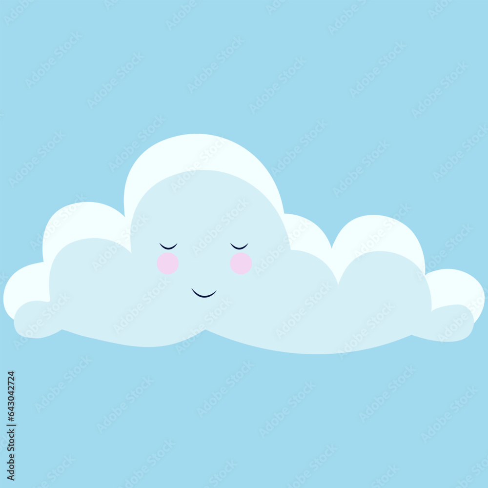 Cloud on a blue background. Vector illustration