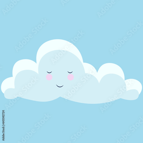 Cloud on a blue background. Vector illustration