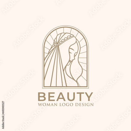 Woman Beauty Modern Line Art Logo