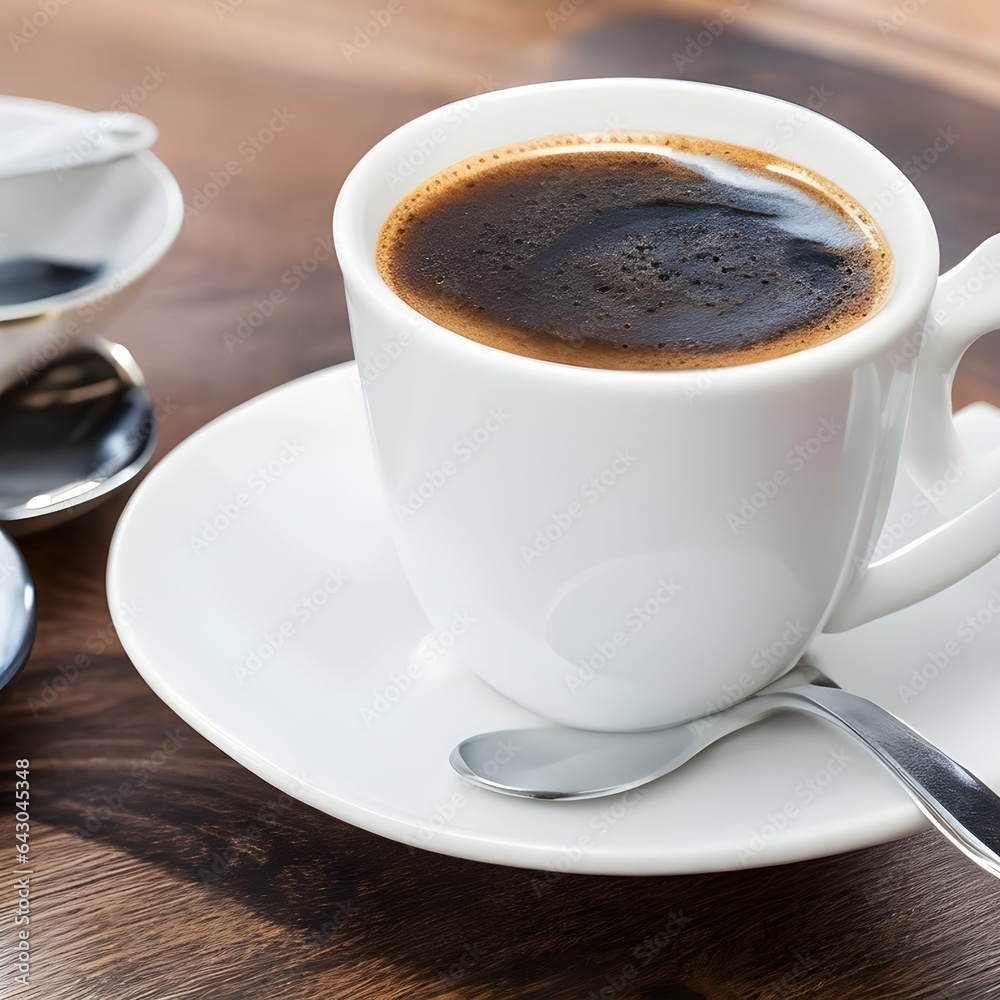 Obraz premium Steaming hot coffee in a pristine white cup. 