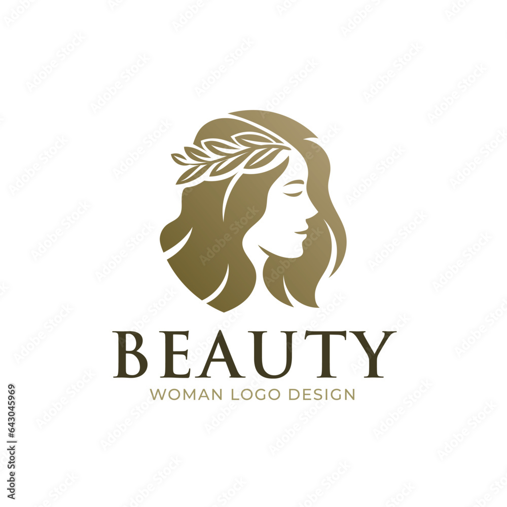 Woman Beauty Modern Gold Elegant Logo Woman Beauty Modern Gold Elegant Logo