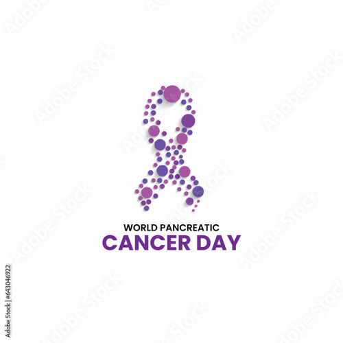world pancreatic cancer day. Cancer awareness ribbon. 