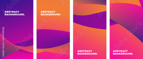 Wave cover gradient background collection.Vector dynamic background for backdrop, banner, poster, social media template, cover, brochure, etc