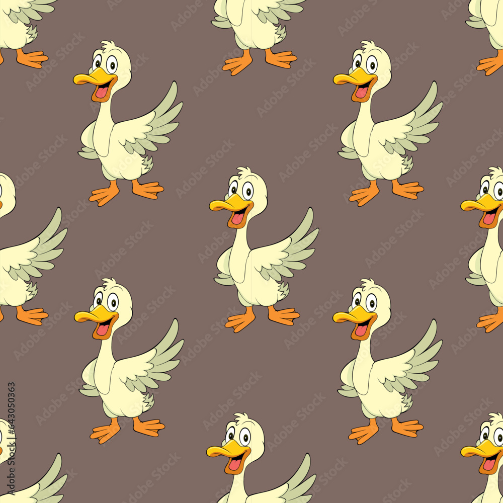 seamless pattern with duck vector art illustration design