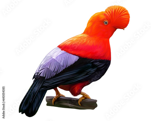 Andean rock cockerel, Rupicola peruvianus