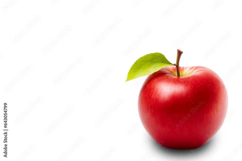 Red apple isolated on white background, cutting path, full depth of field Red apple isolated on white background, cutting path, full depth of field
