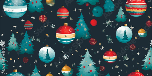 Modern Winter Christmas, New year festive seamless pattern for wrapping paper or fabric with different elemets. Creative vintage collage contemporary seamless pattern. Fashionable template for design