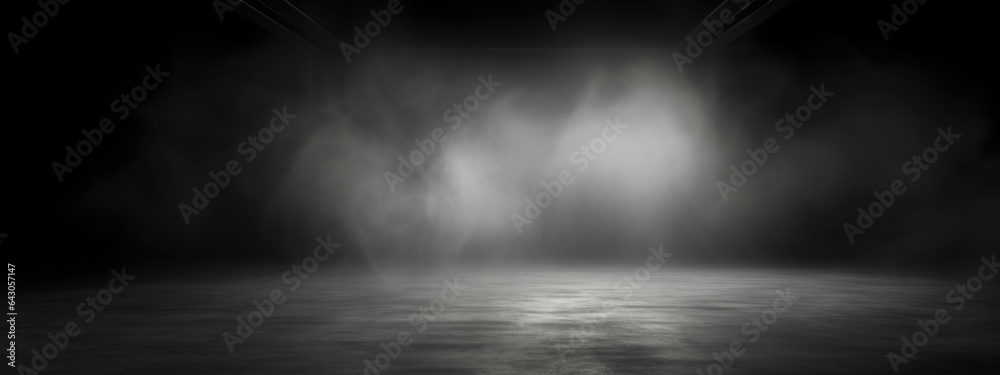 Obraz premium Abstract fog. White cloudiness, mist or smog moves on black background.
