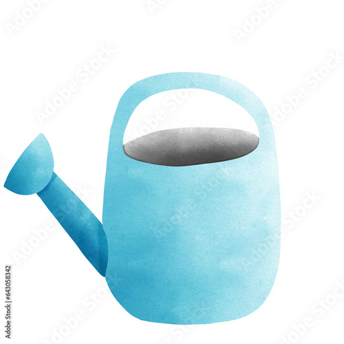 blue watering can