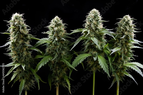 Cannabis Buds Close-up, Marijuana Photography on dark Background