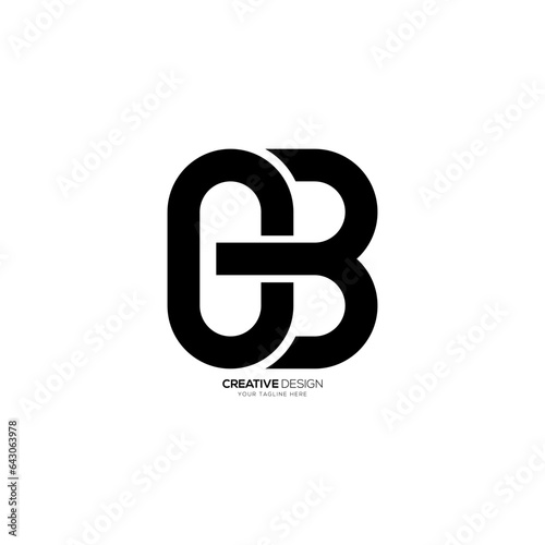 Letter Cb initial modern creative unique shape new capital typography logo design