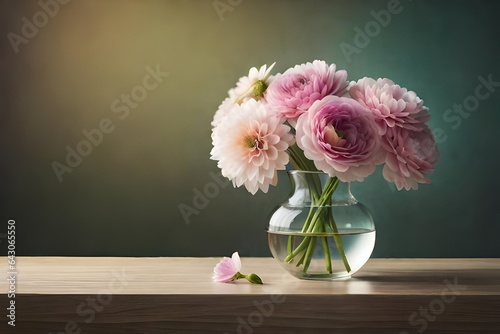 pink flowers in a vase generated by AI © muhammad