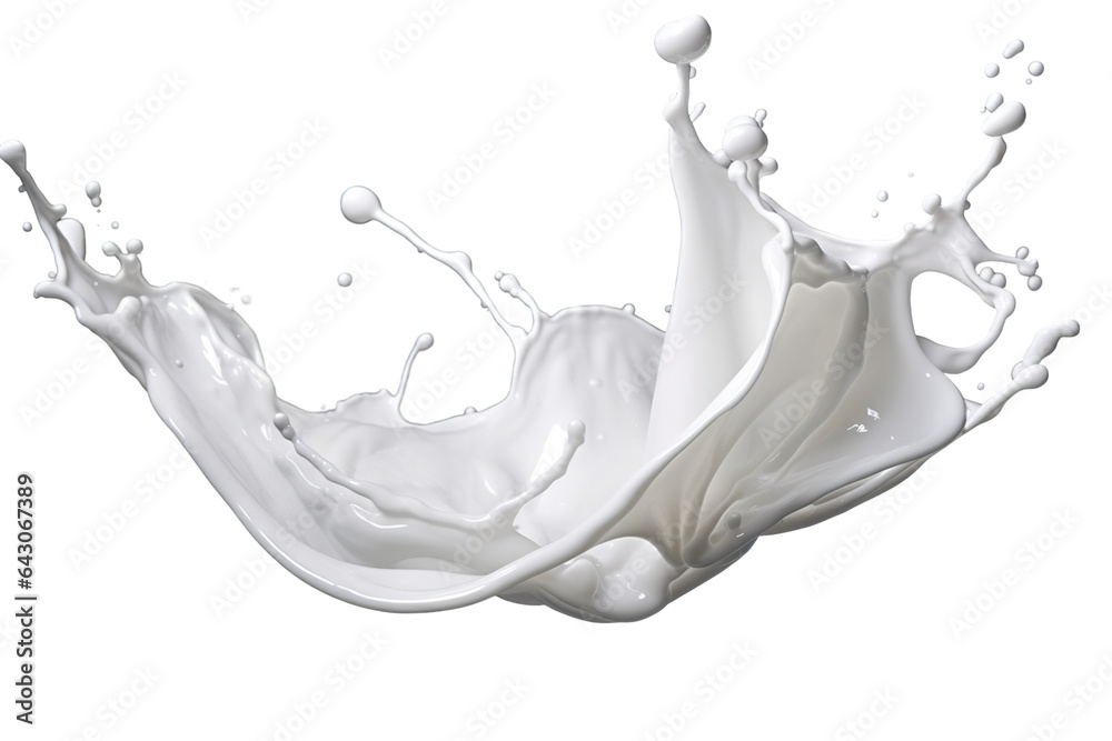 Realistic white milk wave splash, spill with drops isolated on PNG Realistic white milk wave splash, spill with drops isolated on PNG