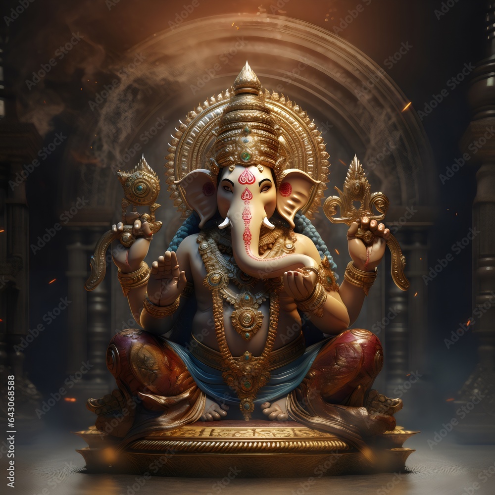 Ganesh Chaturthi Image with beautiful bg generated by Ai Ganesh Chaturthi Image with beautiful bg generated by Ai