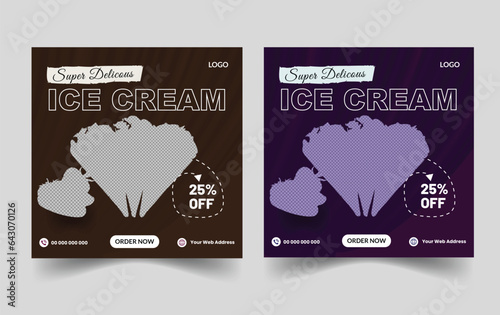 Modern Creative Ice Cream Social Media post Design