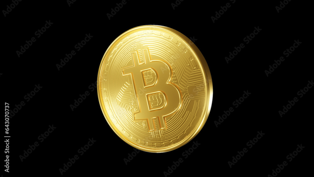 Bitcoin - Coin, 3D render - 4k, black background Bitcoin - Coin, 3D render - 4k, black background