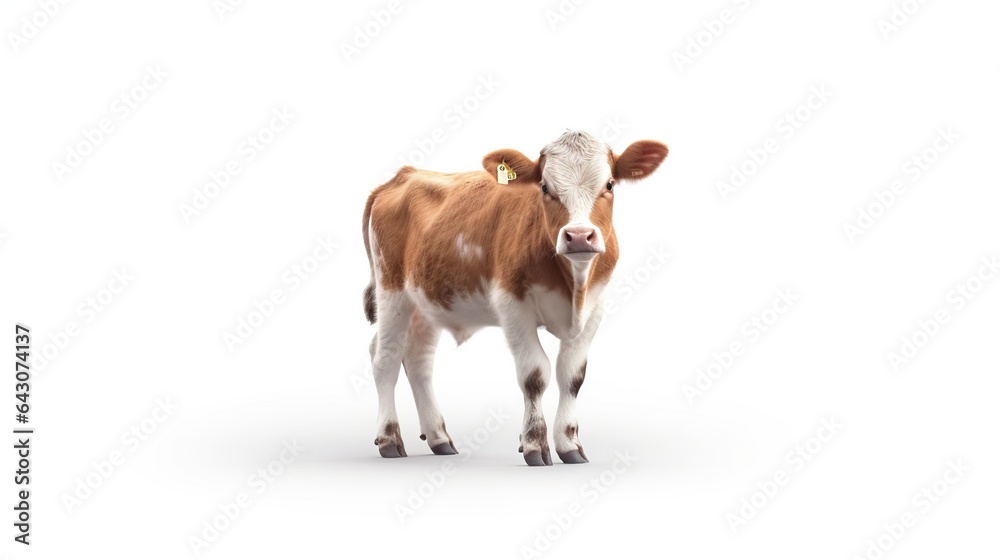 a cow on a white background