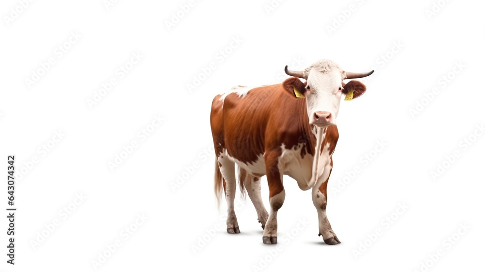 a cow on a white background