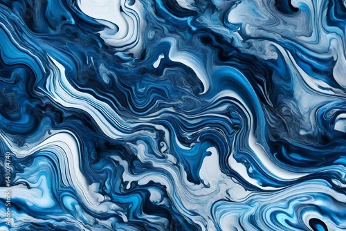 abstract blue background with waves generated by AI technology