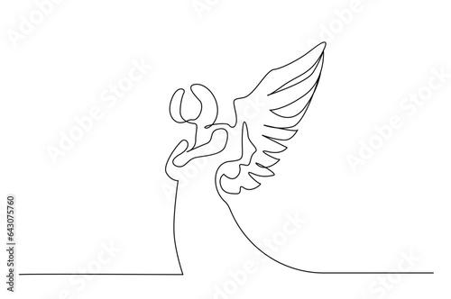 young woman angel wings lady line art