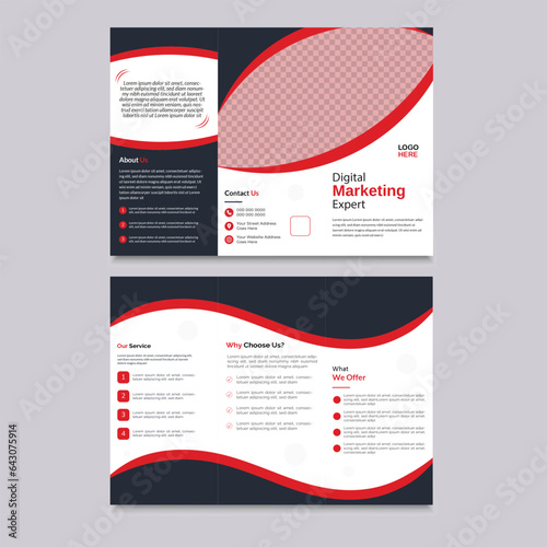 creative corporate trifold business brochure template.