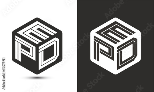 EPD letter logo design with illustrator cube logo, vector logo modern alphabet font overlap style. photo