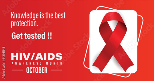 HIV AIDS Awareness Month. Get tested. Observed in October. Web banner.
