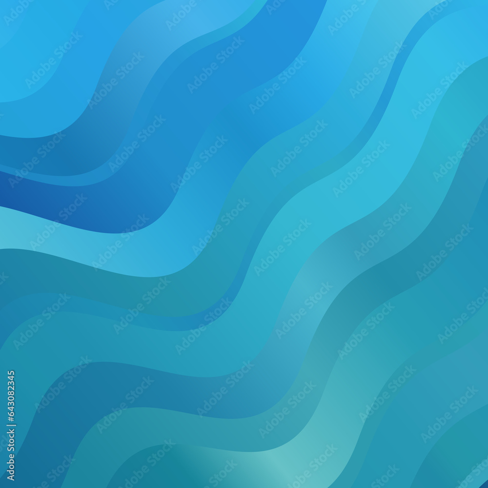 Peaceful Azure Wave Abstract Aqua Patterned Background