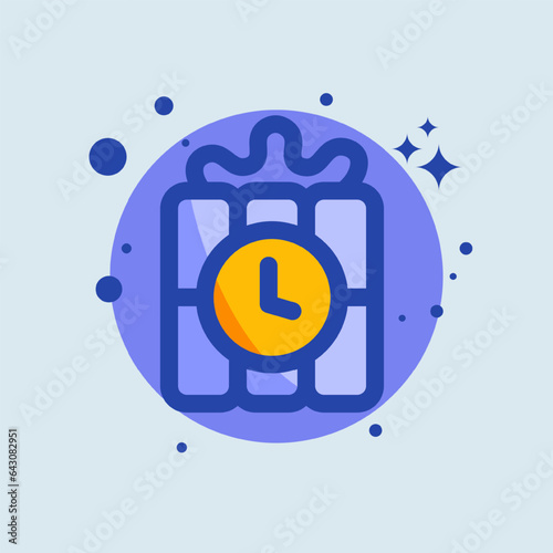 Time bomb flat illustration. Dynamite signs vector illustration.