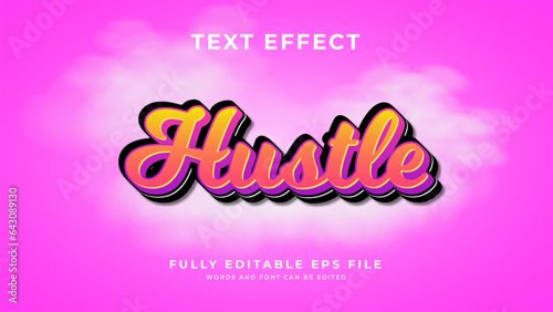 Hustle text effect fully editable text