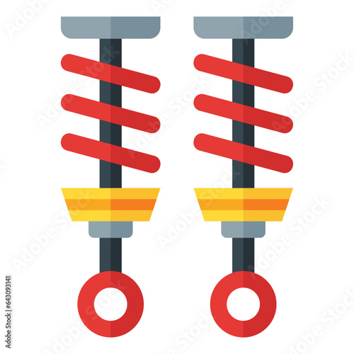 Suspension. Vector flat icon of a car or automobile, symbolizing a machine for driving. It is presented in a flat style, suitable for mobile concepts and web design