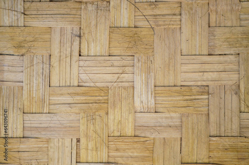 Indonesia Woven Bamboo or Bilik traditional wood from Indonesia, bamboo room, for background photo