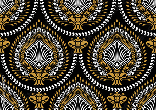 Traditional seamless indian damask pattern for wallpapers,murals and textile fabrics