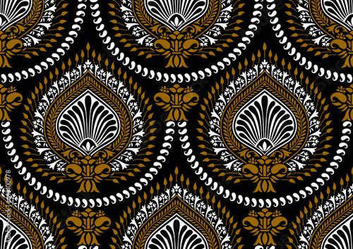 Traditional seamless indian damask pattern for wallpapers,murals and textile fabrics
