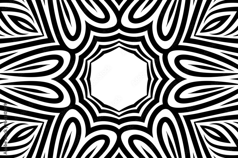 Fototapeta premium Beauty seamless colourful gradient brush line art flowers batik ethnic dayak borneo pattern 