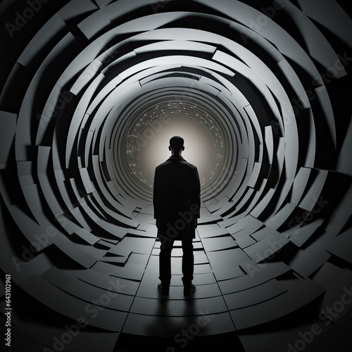 Fototapeta Naklejka Na Ścianę i Meble -  person in tunnel