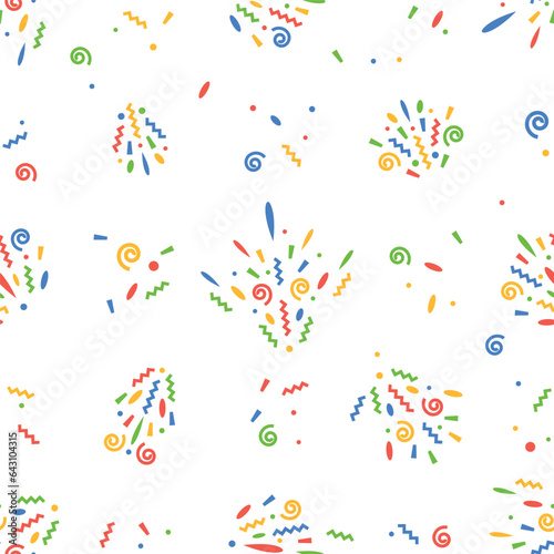 Lively Seamless Pattern Adorned With Colorful Confetti, Adding A Festive And Vibrant Touch To Wrapping Paper