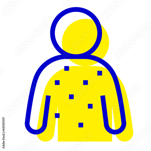 けが・病気、湿疹を表す2色スタイルのアイコン