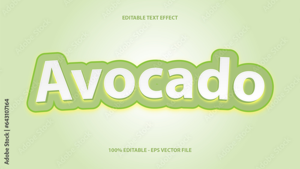 Avocado fruit text effect, editable nature and green text style Avocado fruit text effect, editable nature and green text style