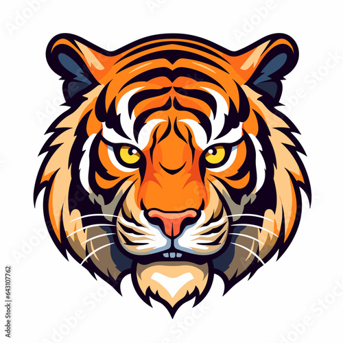 Fototapeta Naklejka Na Ścianę i Meble -  Tiger logo vector sticker - Cute Tiger illustration Clipart