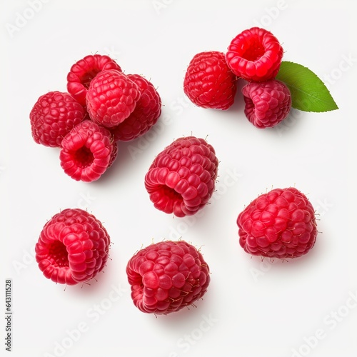 Raspberries on white Background, Close-up